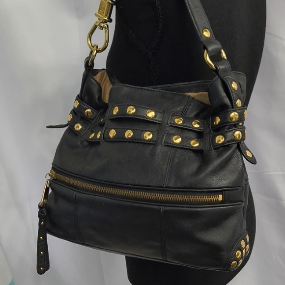 Y2K Steven By Steve Madden Black Leather Studded Shoulder Bag - Vintage - Picture 11 of 11